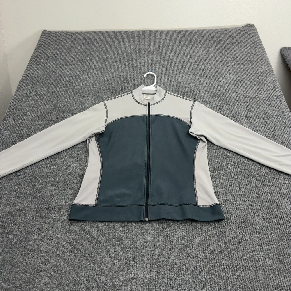 Patagonia Jacket Womens L Gray Nylon Spandex Full Zip Mock Neck Cycling Athletic